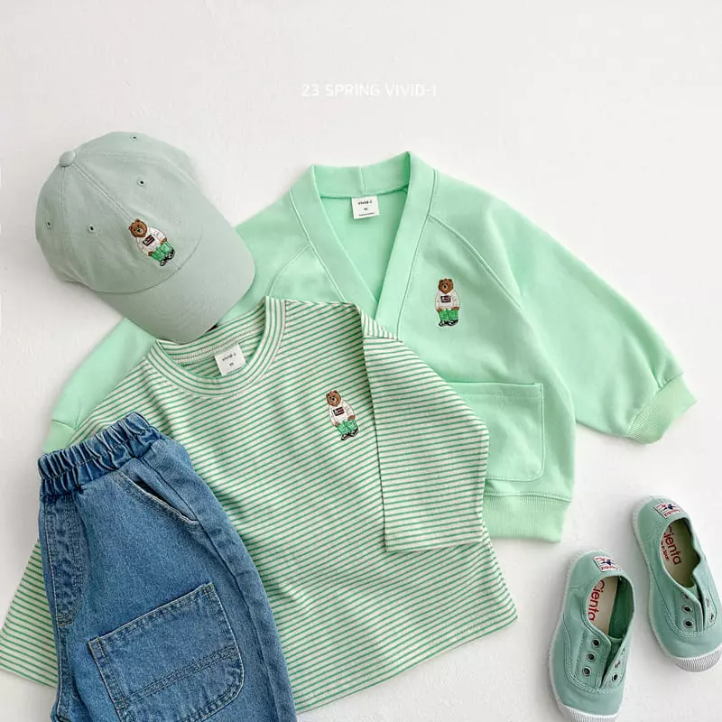 Vivid I - Korean Children Fashion - #childofig - Mini Bear Embroidery Cardigan - 11