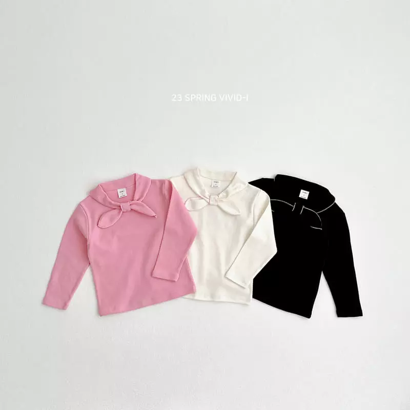 Vivid I - Korean Children Fashion - #childofig - Point Ribbon Tee