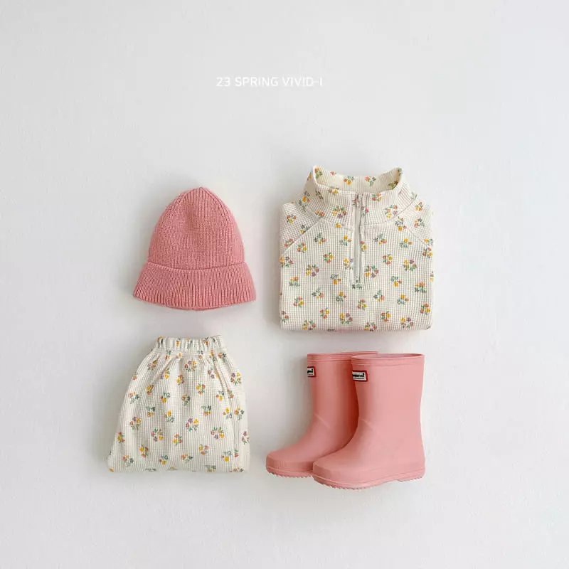 Vivid I - Korean Children Fashion - #childofig - Spring Waffle Top Bottom Set - 6