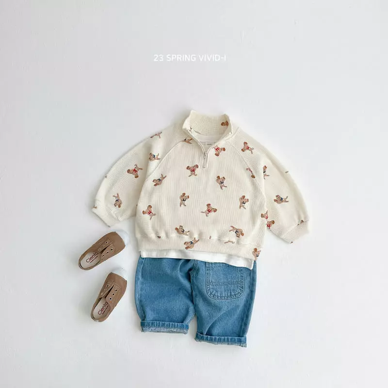 Vivid I - Korean Children Fashion - #childofig - Spring Waffle Top Bottom Set - 7