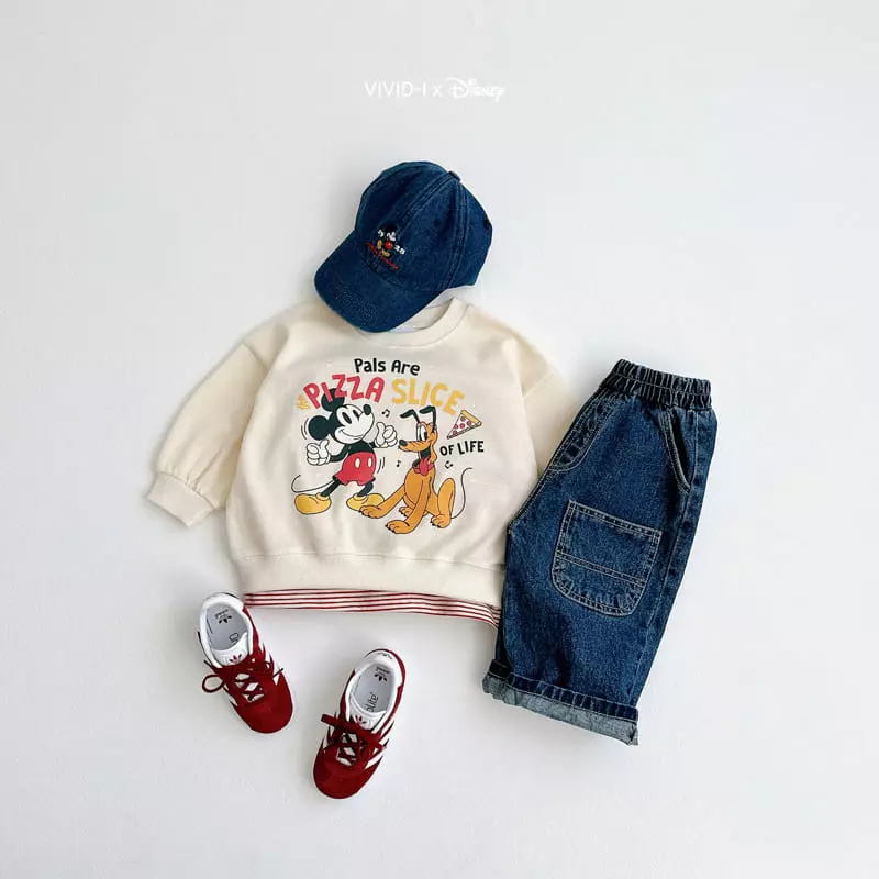 Vivid I - Korean Children Fashion - #childofig - D Pizza Top Bottom Set - 3