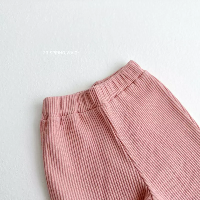 Vivid I - Korean Children Fashion - #childrensboutique - Rib Wide Pants - 12