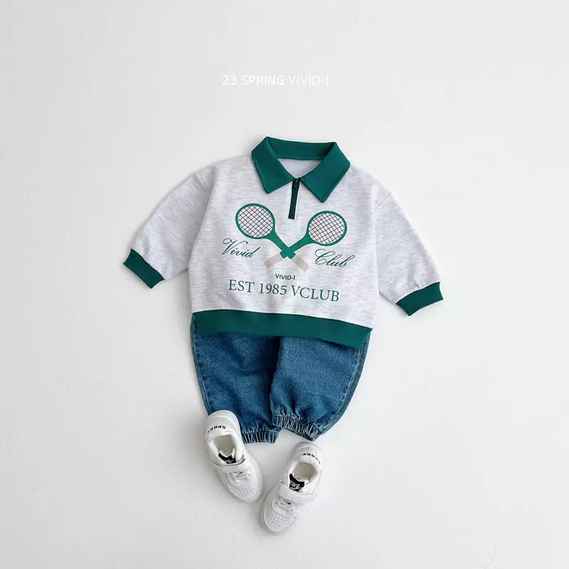 Vivid I - Korean Children Fashion - #childrensboutique - Tennis Collar Sweatshirt - 7