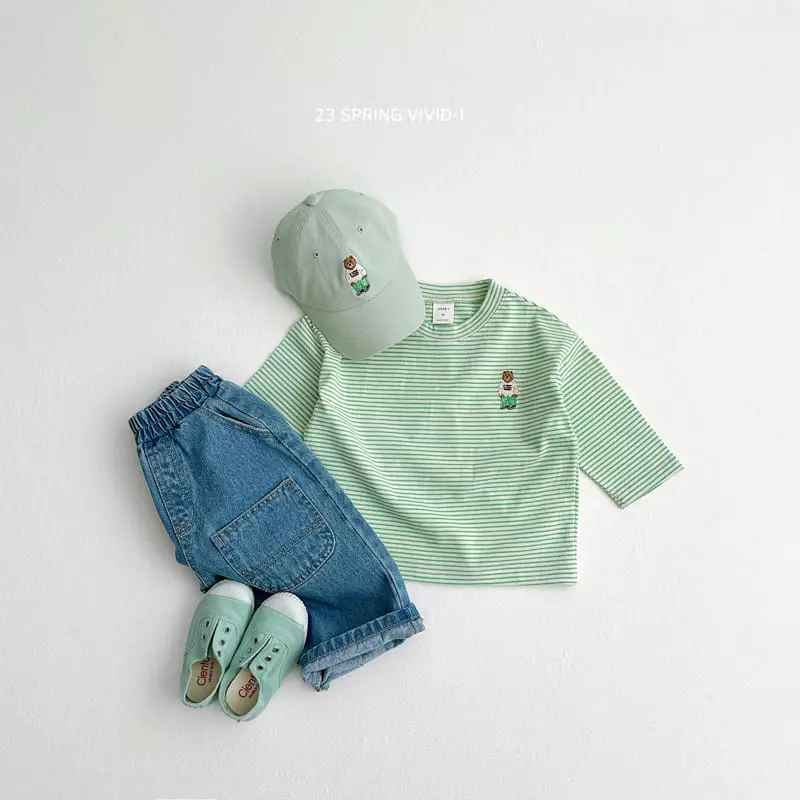 Vivid I - Korean Children Fashion - #childrensboutique - Bear Embrodiery Tee - 3