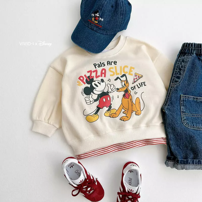 Vivid I - Korean Children Fashion - #childofig - D Pizza Top Bottom Set - 4