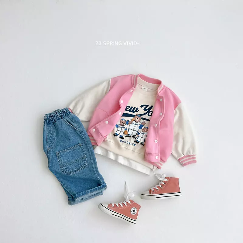 Vivid I - Korean Children Fashion - #designkidswear - Basic Baseball Jumper - 7