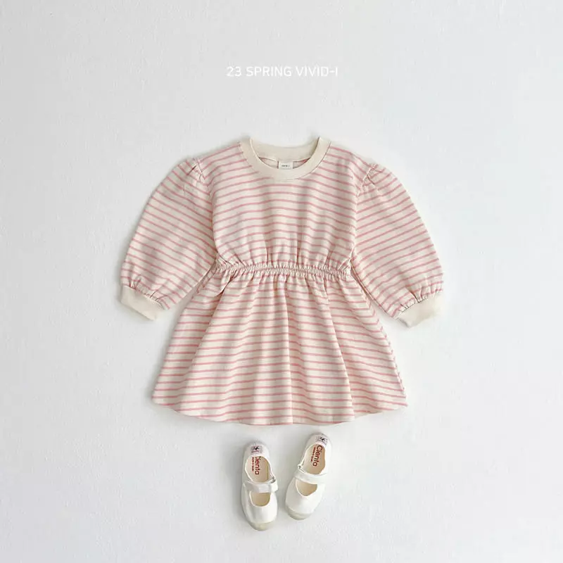 Vivid I - Korean Children Fashion - #designkidswear - Banding Stripes One-piece