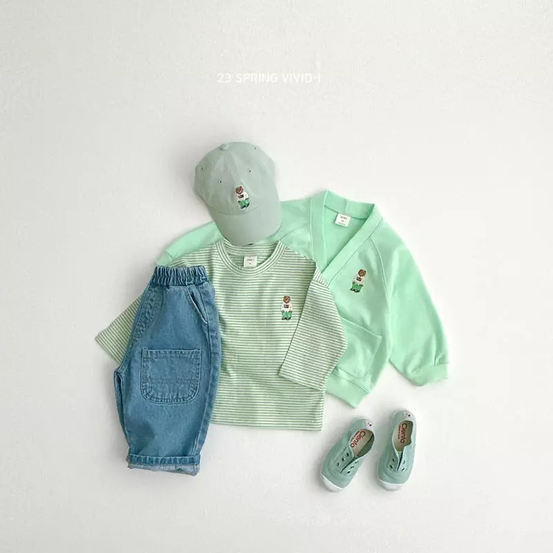 Vivid I - Korean Children Fashion - #childrensboutique - Bear Embrodiery Tee - 4