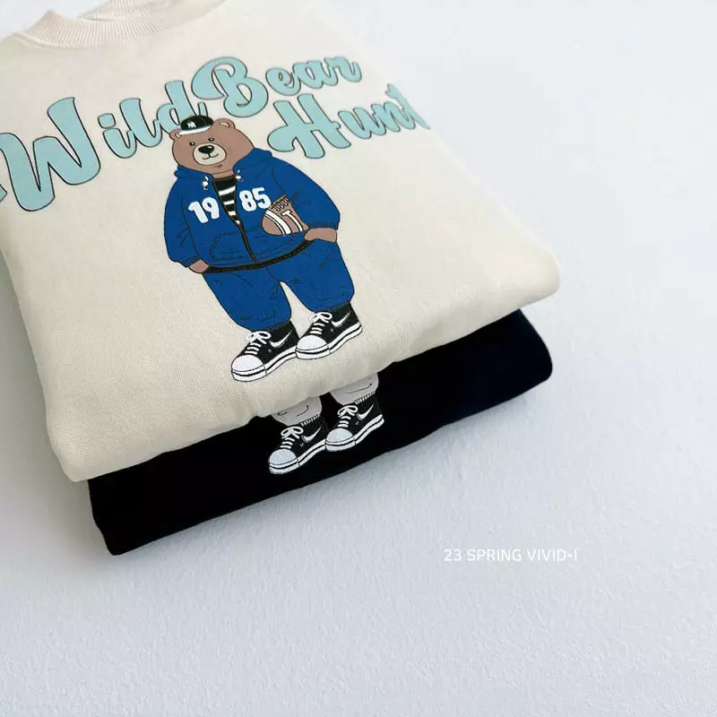 Vivid I - Korean Children Fashion - #designkidswear - Training Bear Top Bottom Set - 12