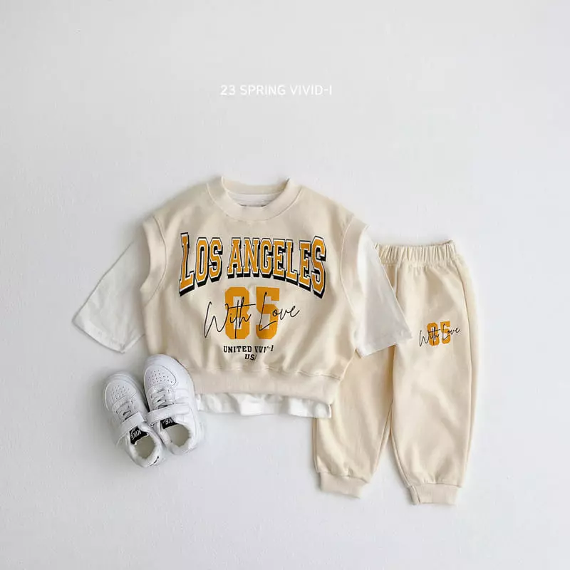 Vivid I - Korean Children Fashion - #designkidswear - LA Vest Top Bottom Set