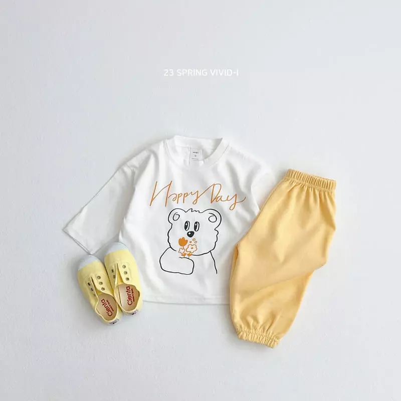 Vivid I - Korean Children Fashion - #designkidswear - Happy Check Top Bottom Set - 11