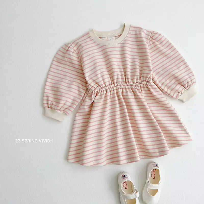 Vivid I - Korean Children Fashion - #discoveringself - Banding Stripes One-piece - 2