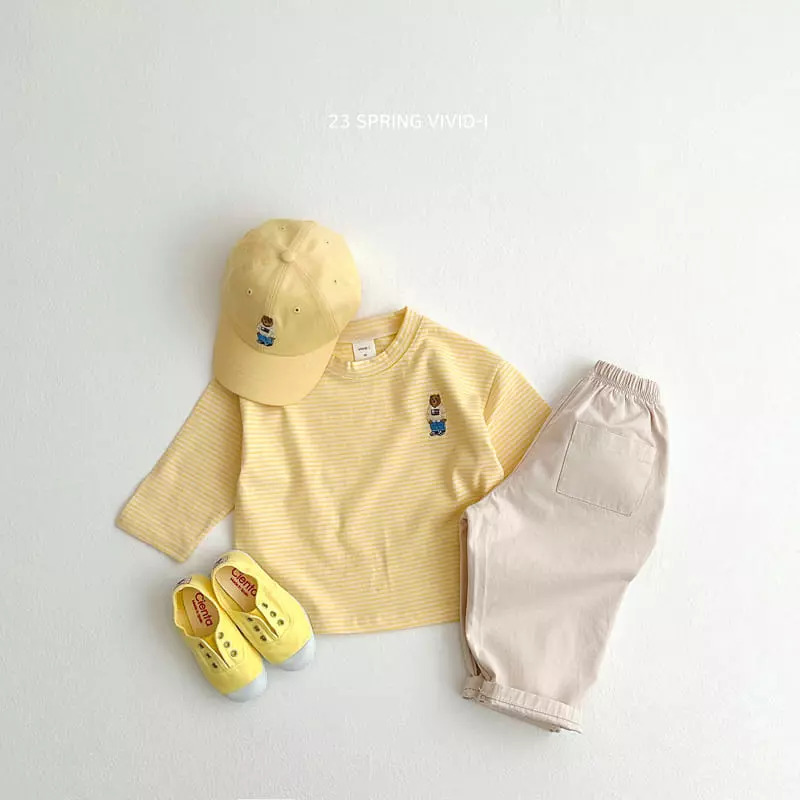 Vivid I - Korean Children Fashion - #discoveringself - Bear Embrodiery Tee - 5