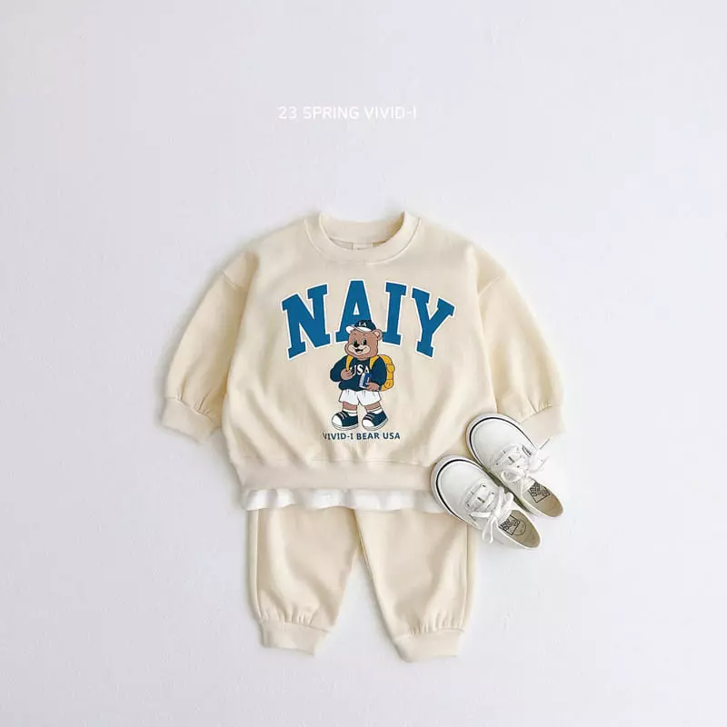 Vivid I - Korean Children Fashion - #discoveringself - Bear Top Bottom Set