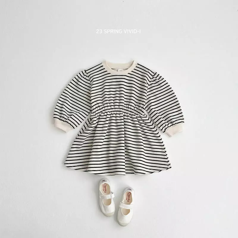 Vivid I - Korean Children Fashion - #fashionkids - Banding Stripes One-piece - 3