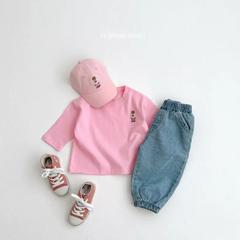 Vivid I - Korean Children Fashion - #fashionkids - Spring Bear Embrodiery Tee - 7