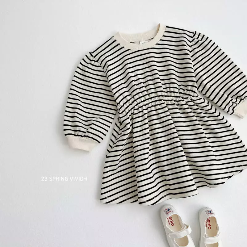 Vivid I - Korean Children Fashion - #fashionkids - Banding Stripes One-piece - 4
