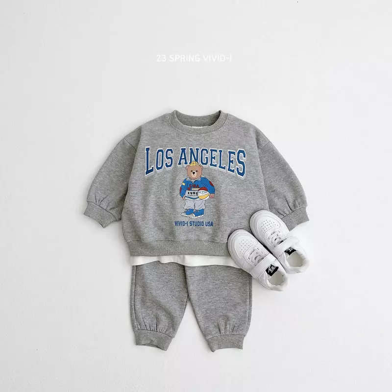 Vivid I - Korean Children Fashion - #kidsshorts - Spring Top Bottom Set - 2