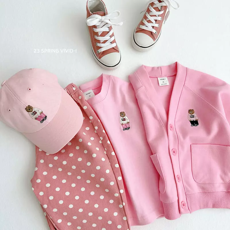 Vivid I - Korean Children Fashion - #kidsstore - Mini Bear Embroidery Cardigan - 3