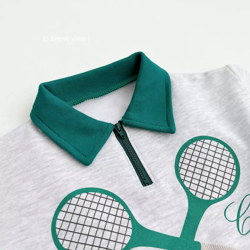 Vivid I - Korean Children Fashion - #kidsstore - Tennis Collar Sweatshirt - 12
