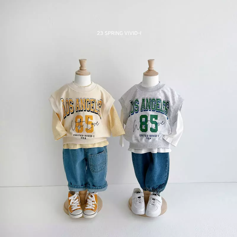 Vivid I - Korean Children Fashion - #kidsstore - Bear Embrodiery Tee - 8