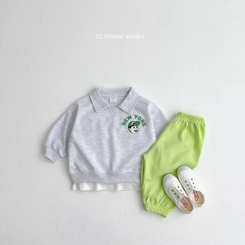Vivid I - Korean Children Fashion - #kidsstore - Newyork Top Bottom Set - 10