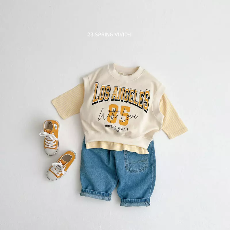Vivid I - Korean Children Fashion - #kidsstore - LA Vest Top Bottom Set - 5