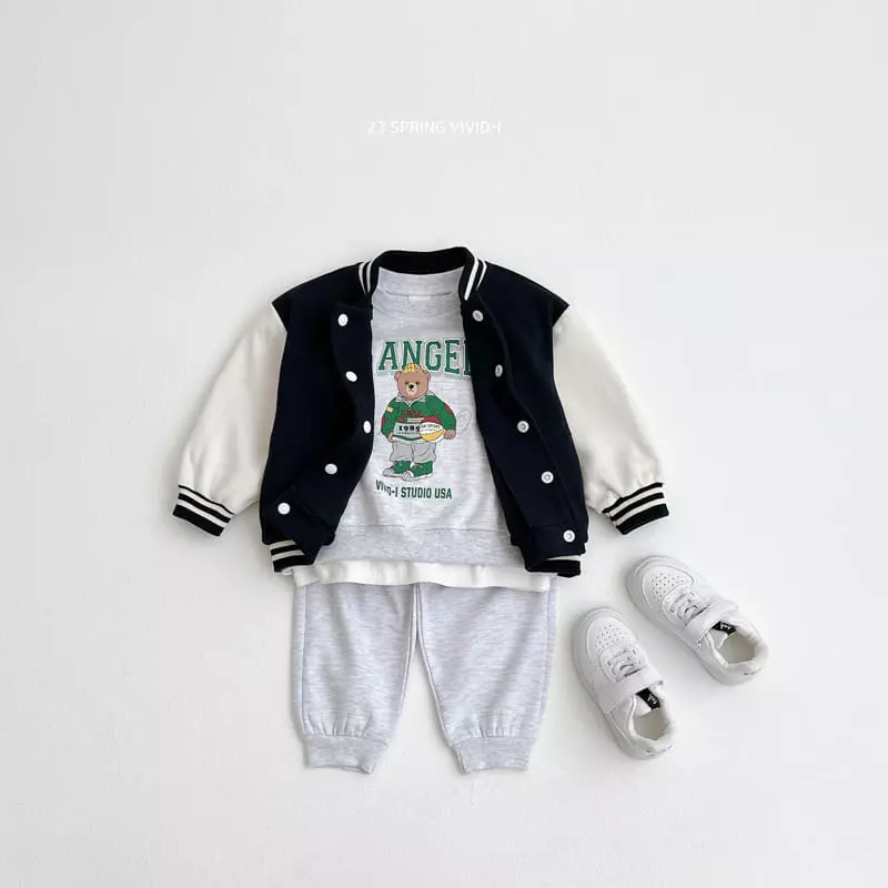 Vivid I - Korean Children Fashion - #kidsstore - Spring Top Bottom Set - 3