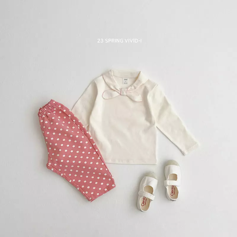 Vivid I - Korean Children Fashion - #kidzfashiontrend - Point Ribbon Tee - 9