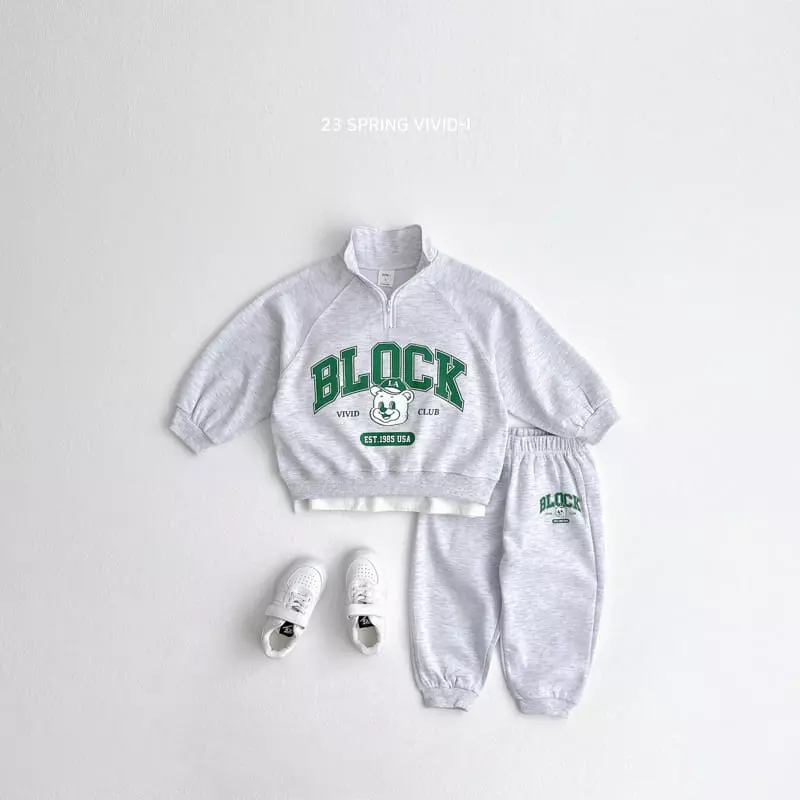 Vivid I - Korean Children Fashion - #kidzfashiontrend - Block Anorak Top Bottom Set
