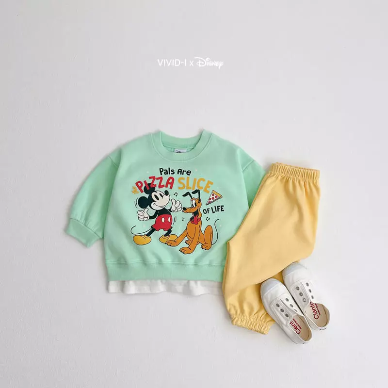 Vivid I - Korean Children Fashion - #kidzfashiontrend - D Pizza Top Bottom Set - 10