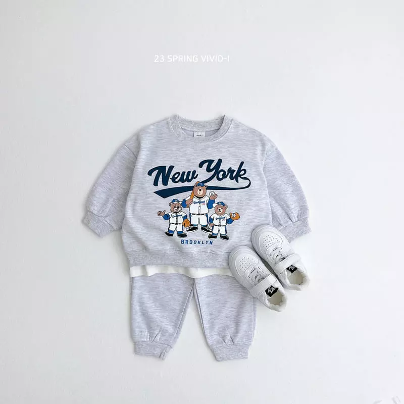 Vivid I - Korean Children Fashion - #kidzfashiontrend - Baseball Top Bottom Set - 2