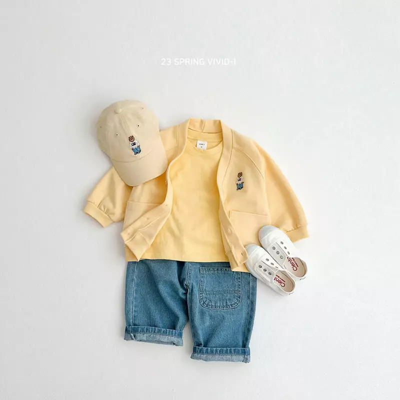 Vivid I - Korean Children Fashion - #littlefashionista - Spring Bear Embrodiery Tee - 12