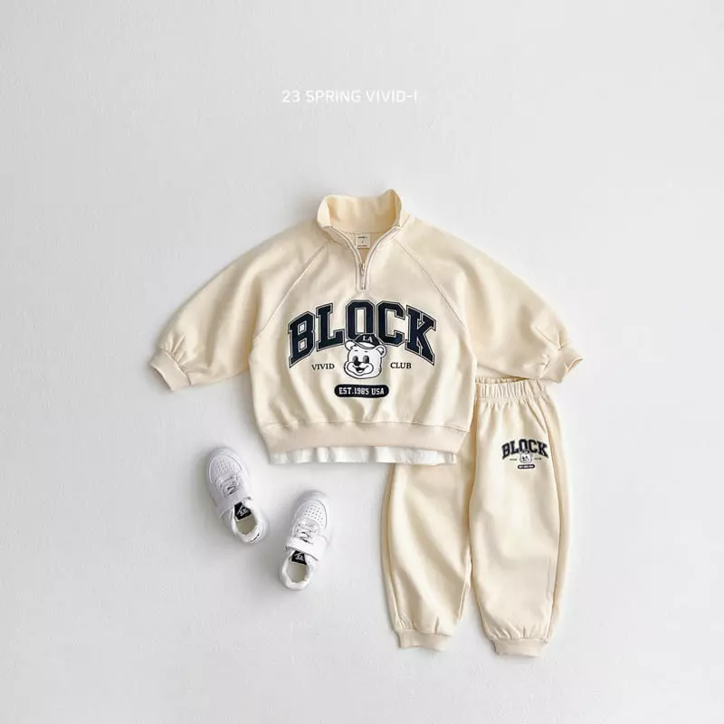 Vivid I - Korean Children Fashion - #littlefashionista - Block Anorak Top Bottom Set - 3