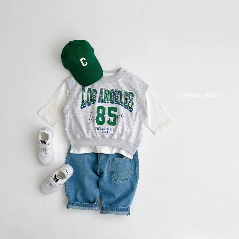Vivid I - Korean Children Fashion - #littlefashionista - LA Vest Top Bottom Set - 8