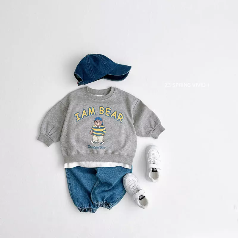 Vivid I - Korean Children Fashion - #magicofchildhood - I Am  Bear Top Bottom Set - 9