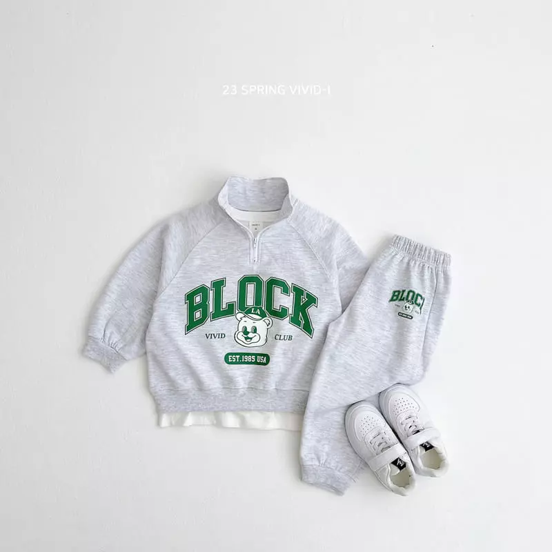 Vivid I - Korean Children Fashion - #littlefashionista - Block Anorak Top Bottom Set - 4