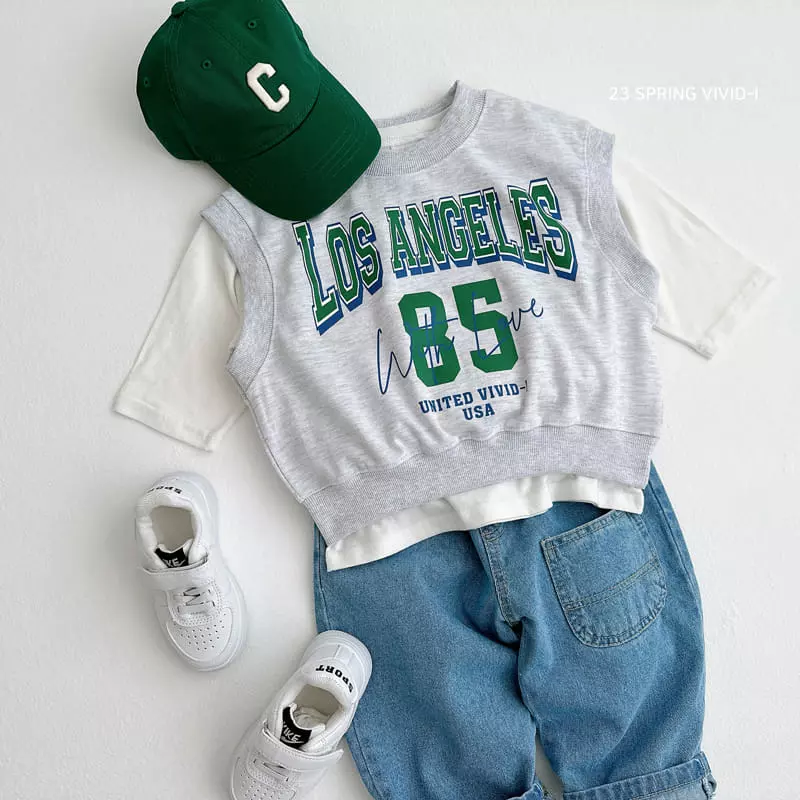 Vivid I - Korean Children Fashion - #magicofchildhood - LA Vest Top Bottom Set - 9