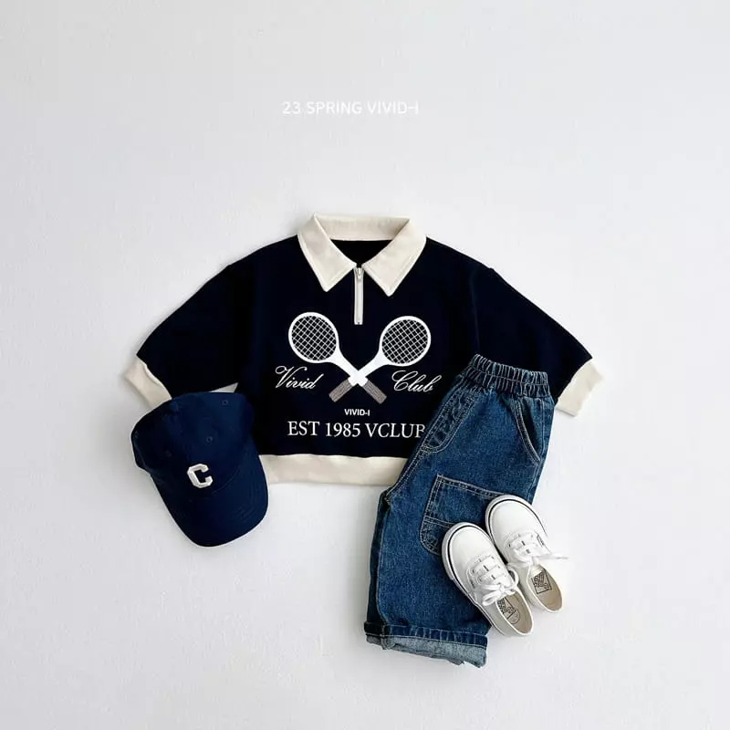 Vivid I - Korean Children Fashion - #minifashionista - Tennis Collar Sweatshirt - 3