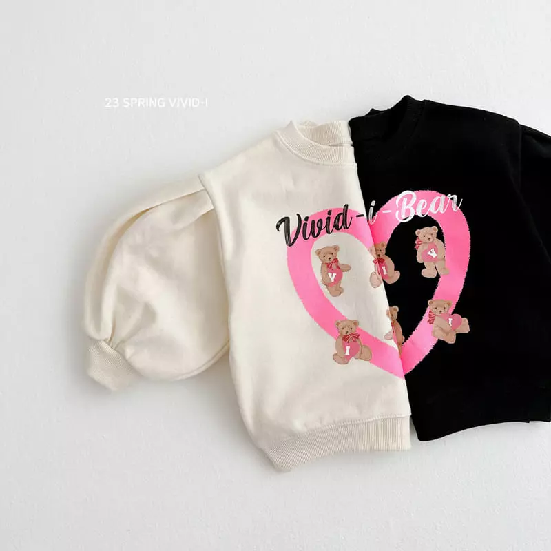Vivid I - Korean Children Fashion - #minifashionista - Heart Puff Sweatshirt - 2