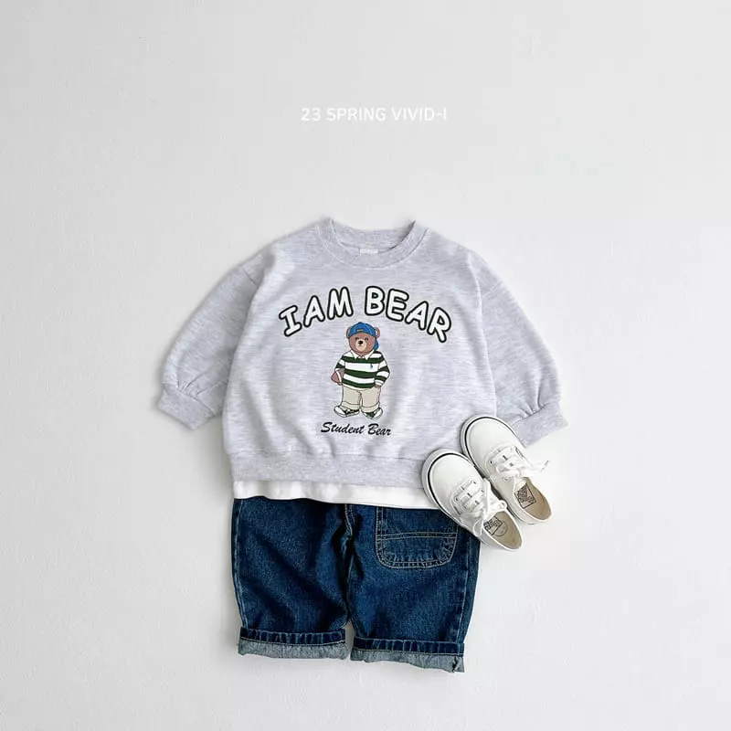 Vivid I - Korean Children Fashion - #minifashionista - I Am  Bear Top Bottom Set - 10