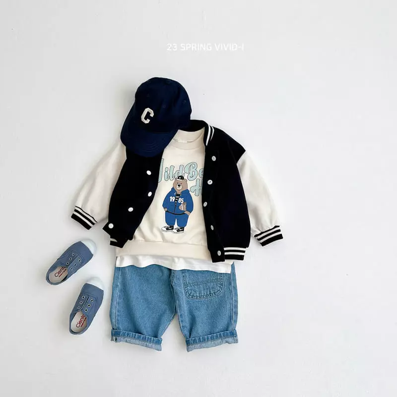 Vivid I - Korean Children Fashion - #minifashionista - Training Bear Top Bottom Set - 7