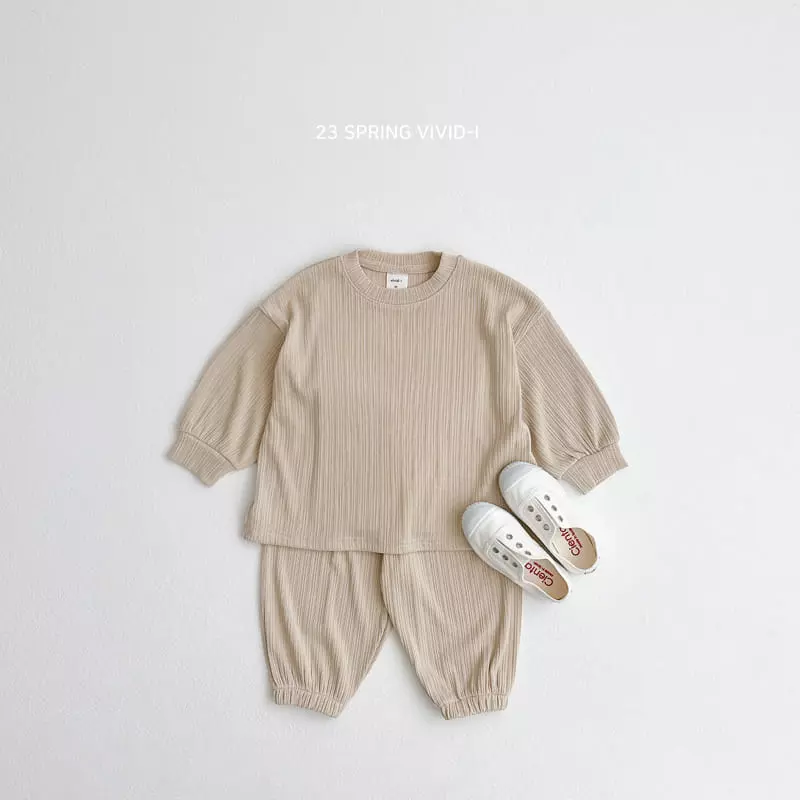Vivid I - Korean Children Fashion - #minifashionista - Sping Pleats Top Bottom Set - 3