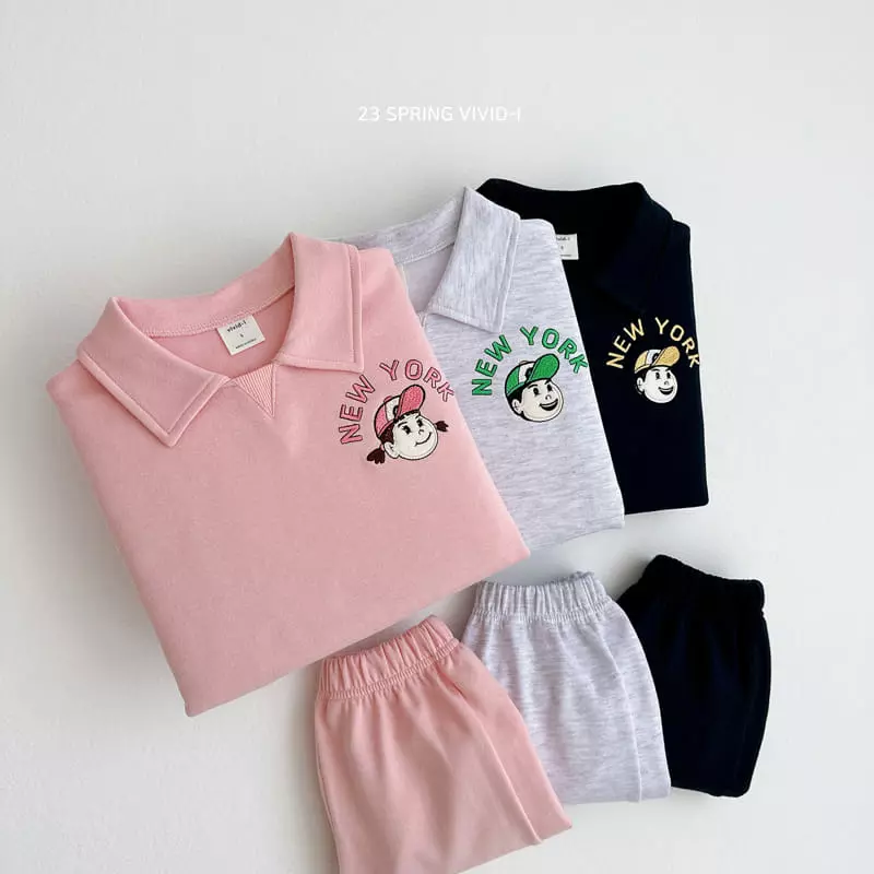 Vivid I - Korean Children Fashion - #minifashionista - Newyork Top Bottom Set