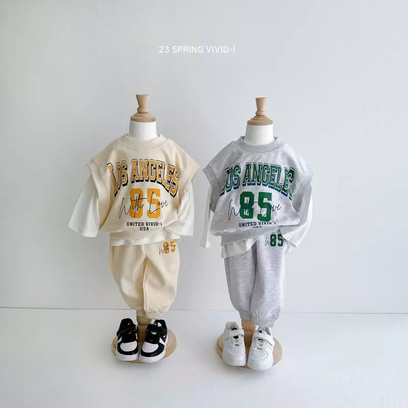 Vivid I - Korean Children Fashion - #minifashionista - LA Vest Top Bottom Set - 10