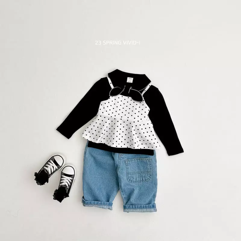 Vivid I - Korean Children Fashion - #prettylittlegirls - Dot Bustier - 8