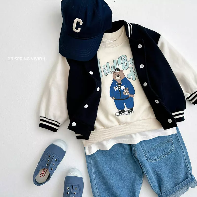 Vivid I - Korean Children Fashion - #prettylittlegirls - Training Bear Top Bottom Set - 8