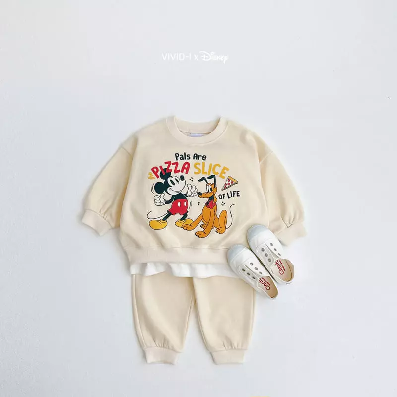 Vivid I - Korean Children Fashion - #prettylittlegirls - D Pizza Top Bottom Set