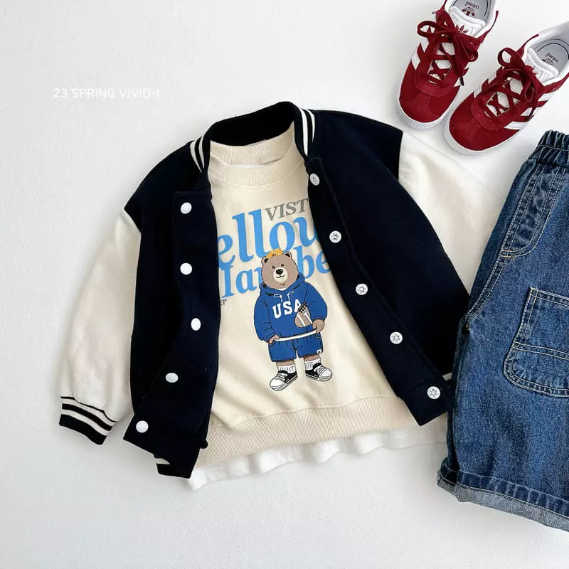 Vivid I - Korean Children Fashion - #prettylittlegirls - USA Bear Top Bottom Set - 8