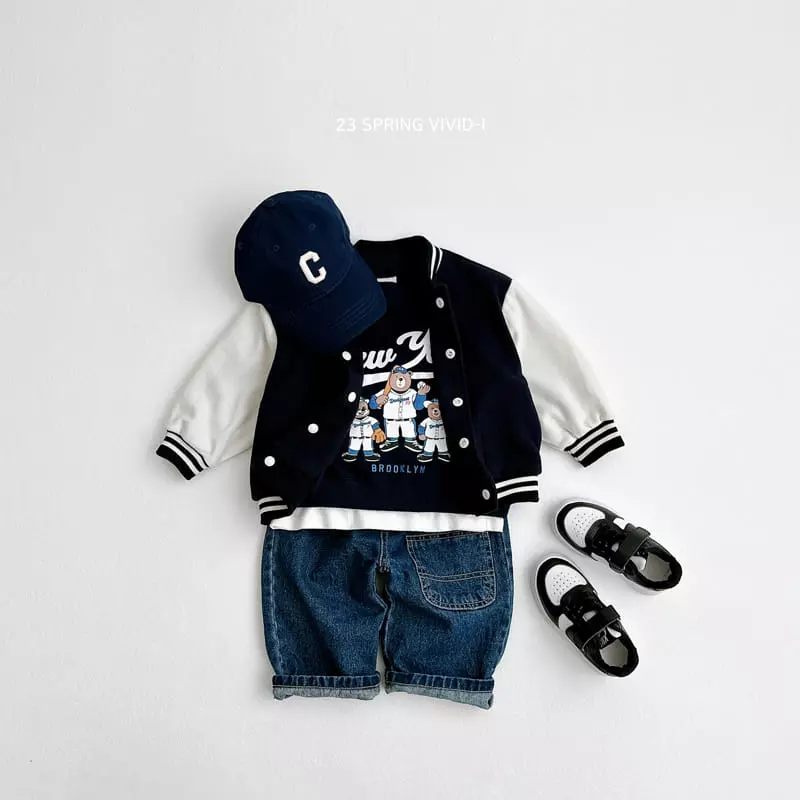 Vivid I - Korean Children Fashion - #toddlerclothing - Baseball Top Bottom Set - 9